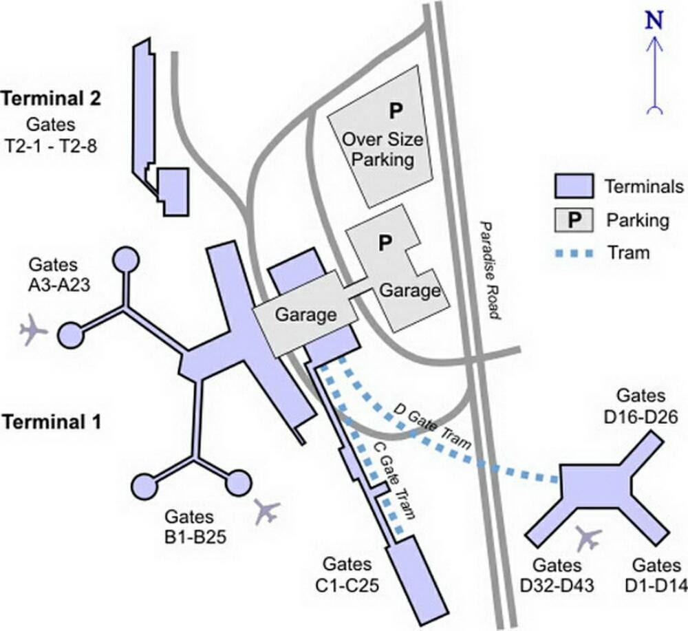 McCarran aireportuko terminal mapa