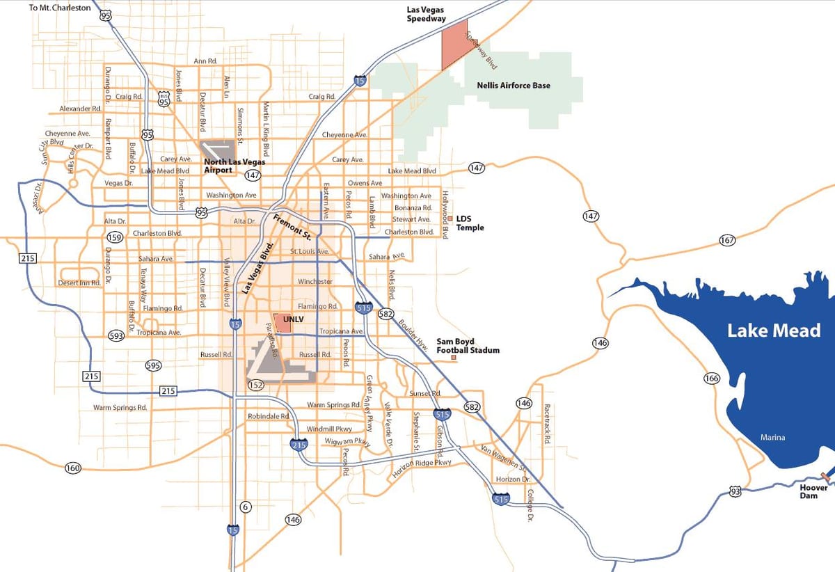 mapa Las Vegas area