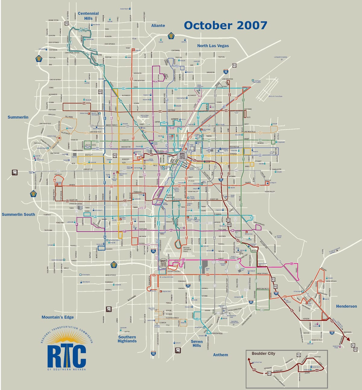 Las Vegas autobus ibilbidea mapa