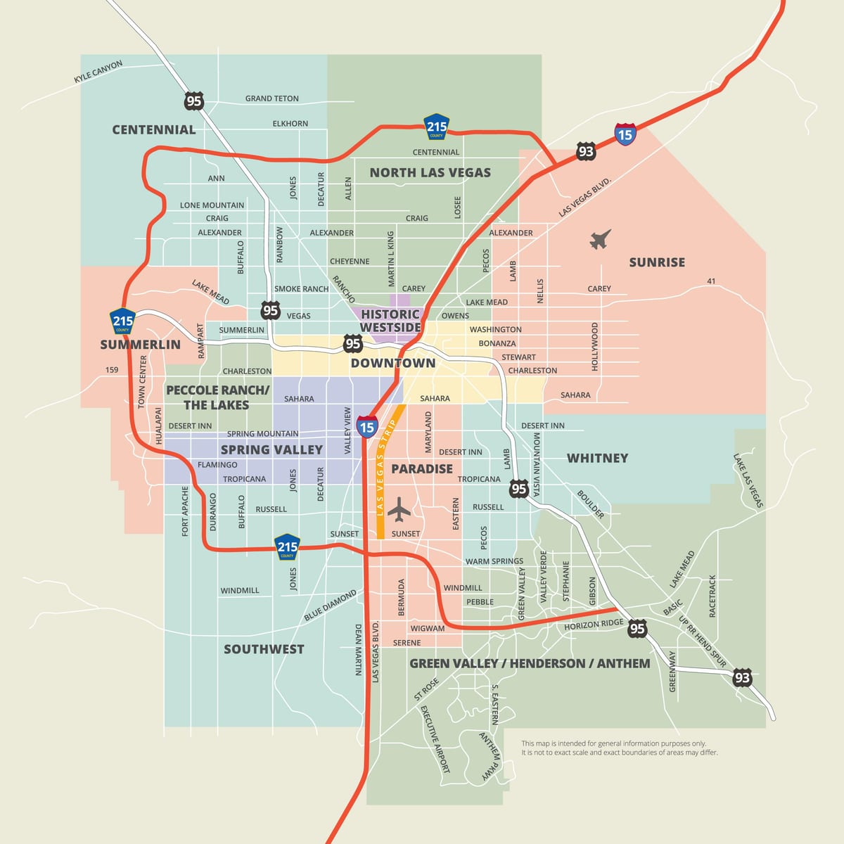 mapa Las Vegas auzoetan