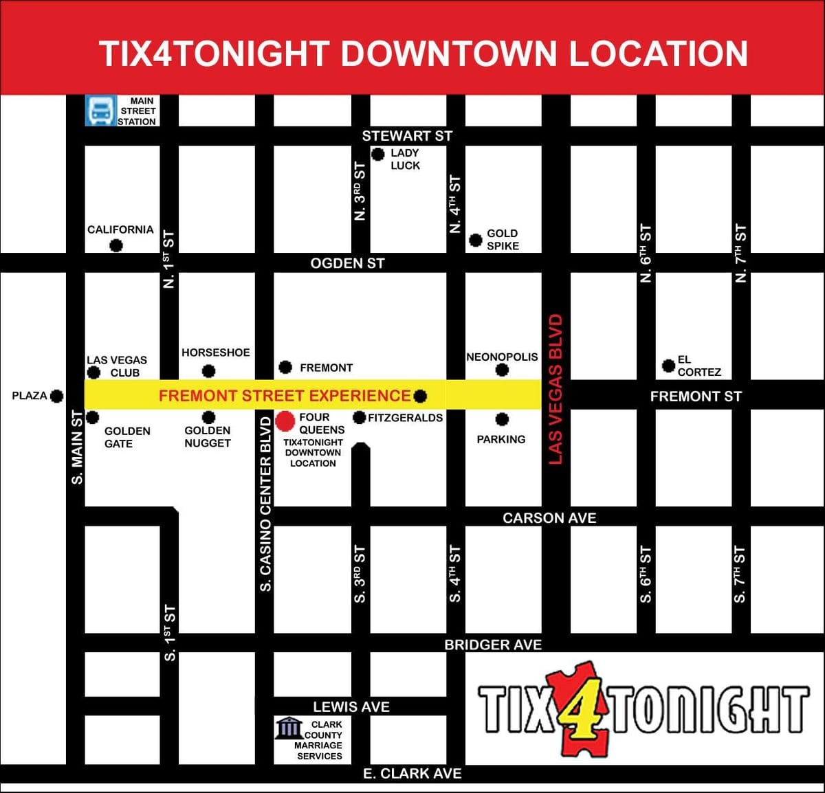 Fremont street Las Vegas mapa