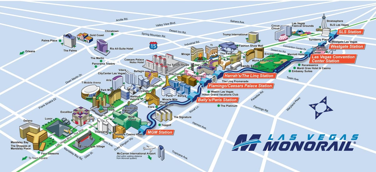 monorail Vegas mapa