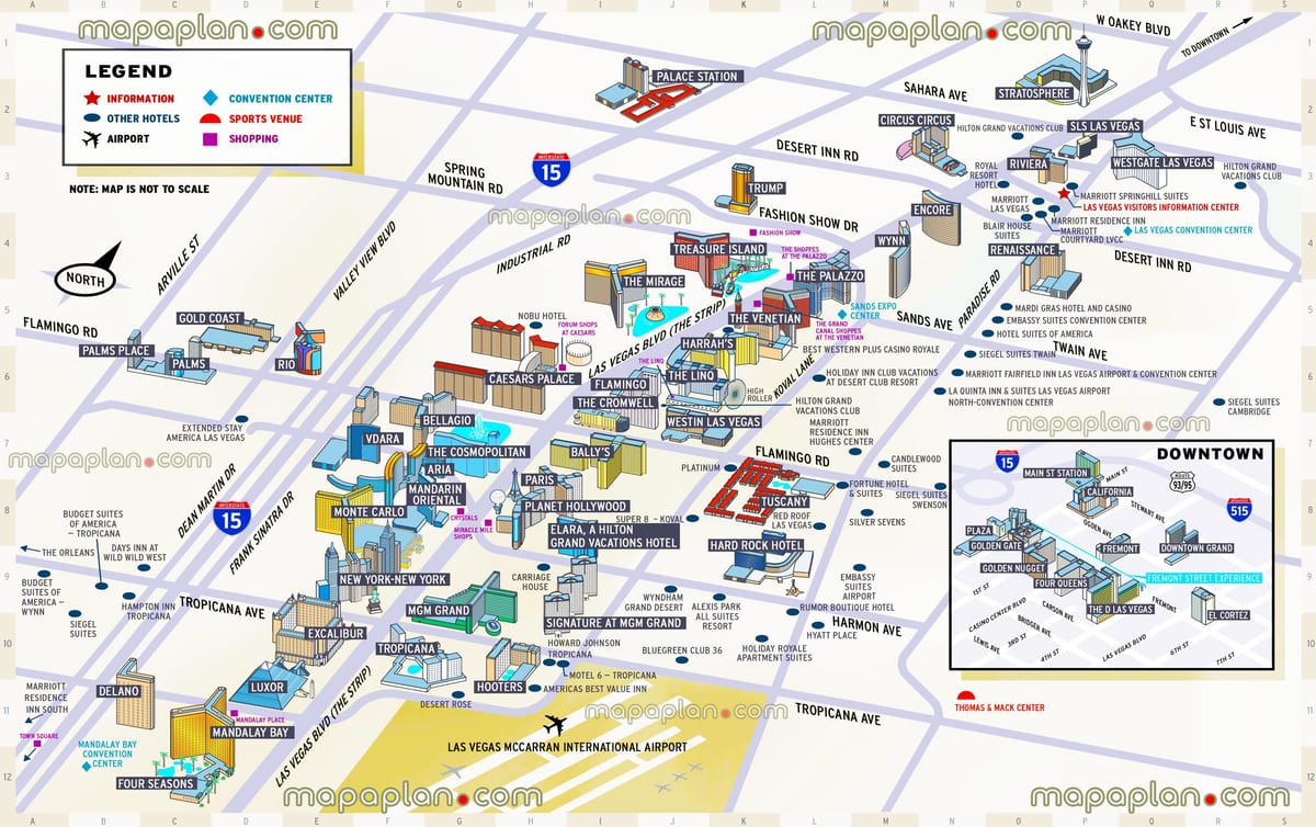 mapa Vegas strip