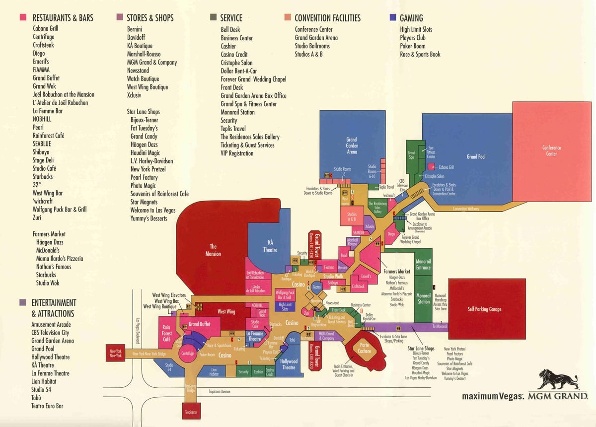 mapa MGM grand Las Vegas