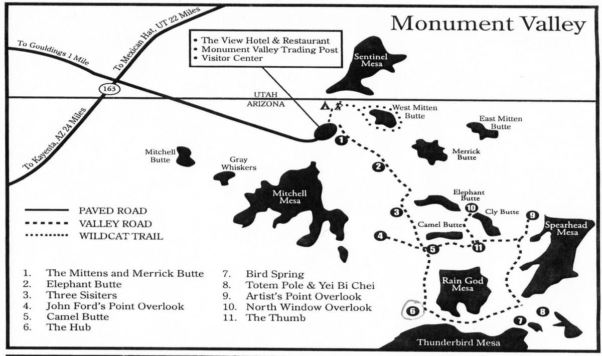 mapa monument valley