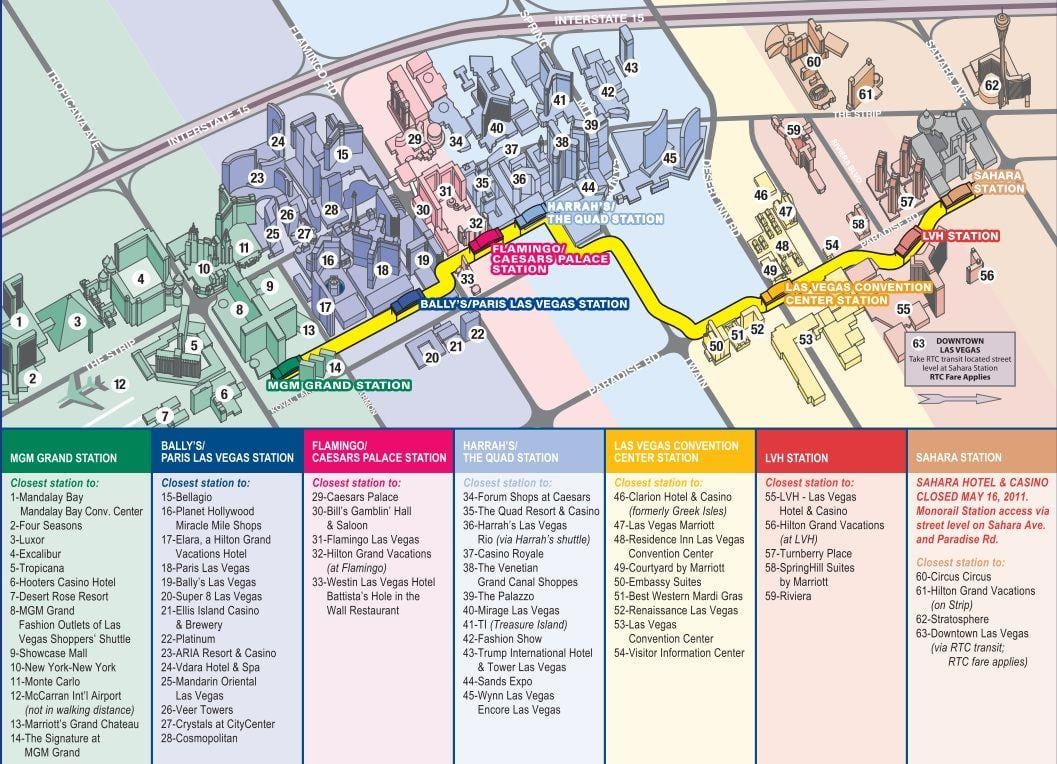 monorail mapa Las Vegas